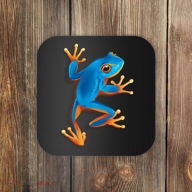 Realistic Blue Tree Frog Coaster