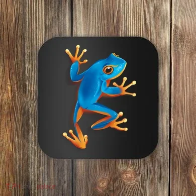Realistic Blue Tree Frog Coaster