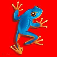 Realistic Blue Tree Frog Santa Hat thumb 1