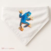 Realistic Blue Tree Frog USA-Made Doggie Bandana thumb 0