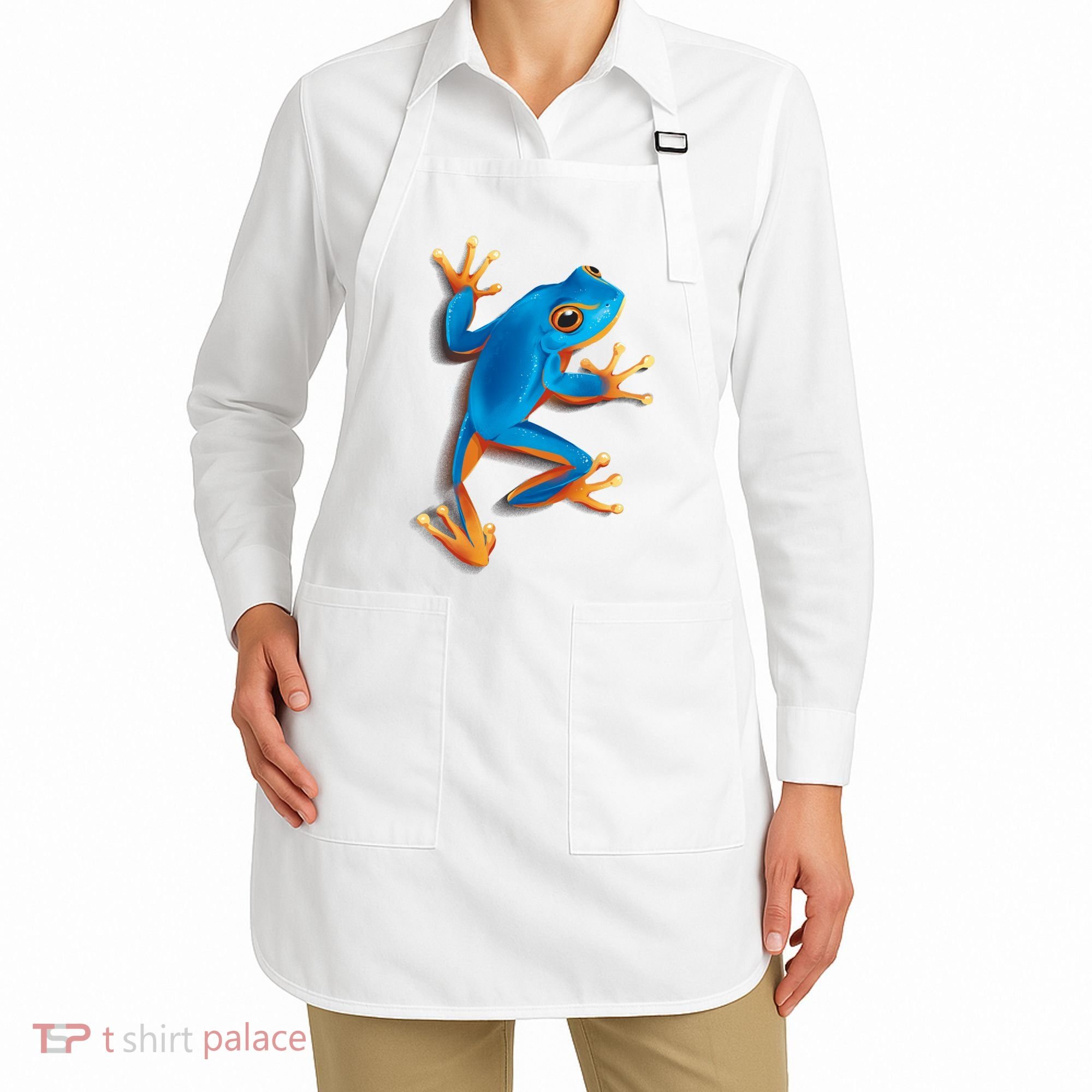 Realistic Blue Tree Frog Apron