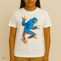 Realistic Blue Tree Frog T-Shirt thumb 4