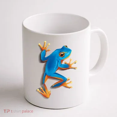 Realistic Blue Tree Frog Coffee Mug back