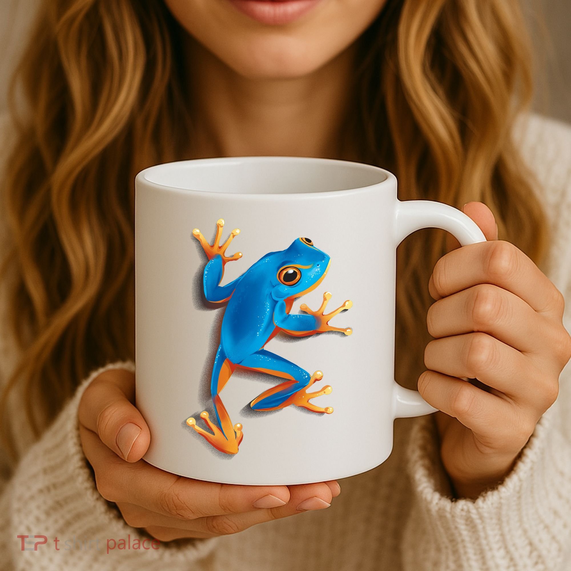 Realistic Blue Tree Frog Coffee Mug