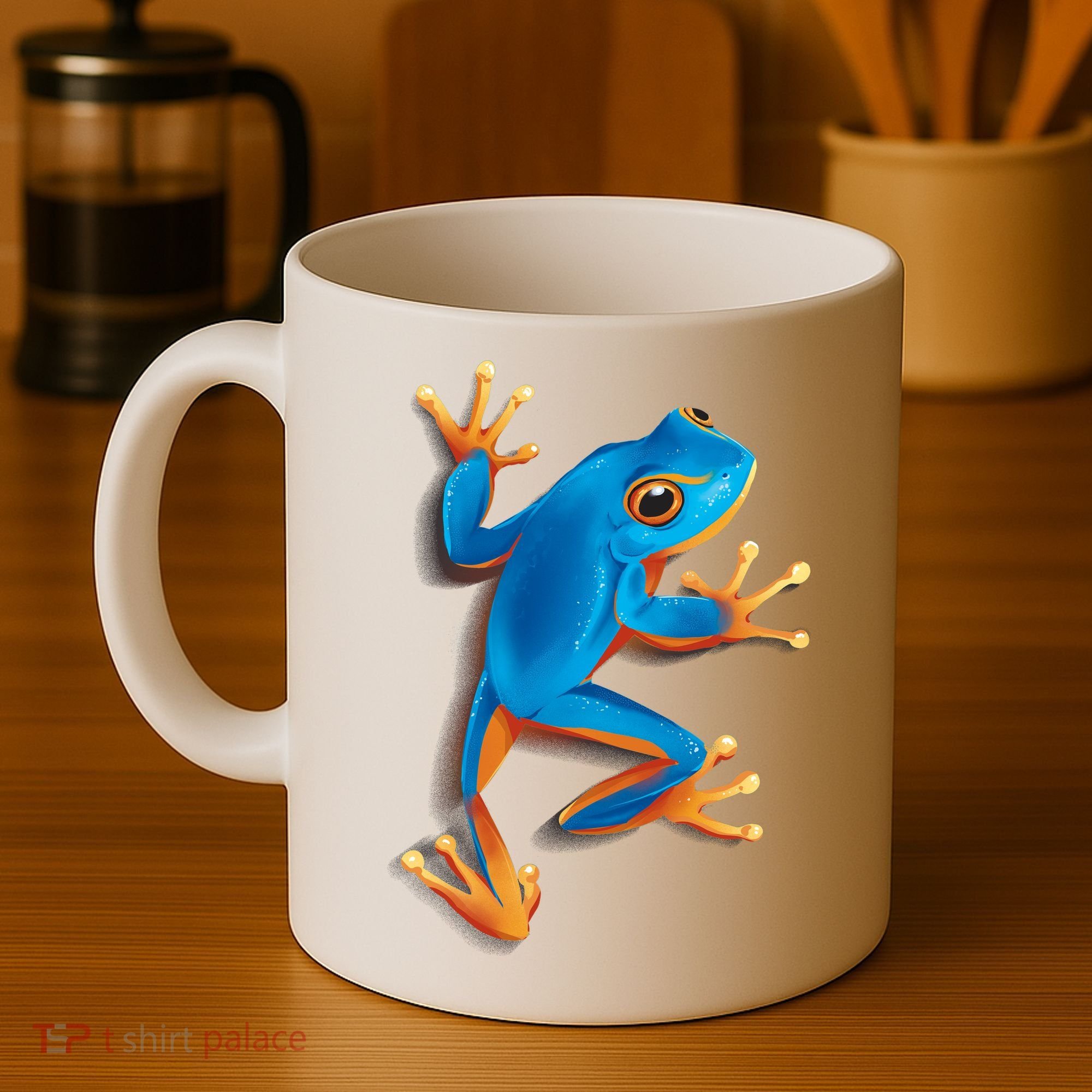 Realistic Blue Tree Frog Coffee Mug