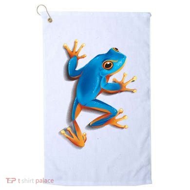 Realistic Blue Tree Frog Golf Towel