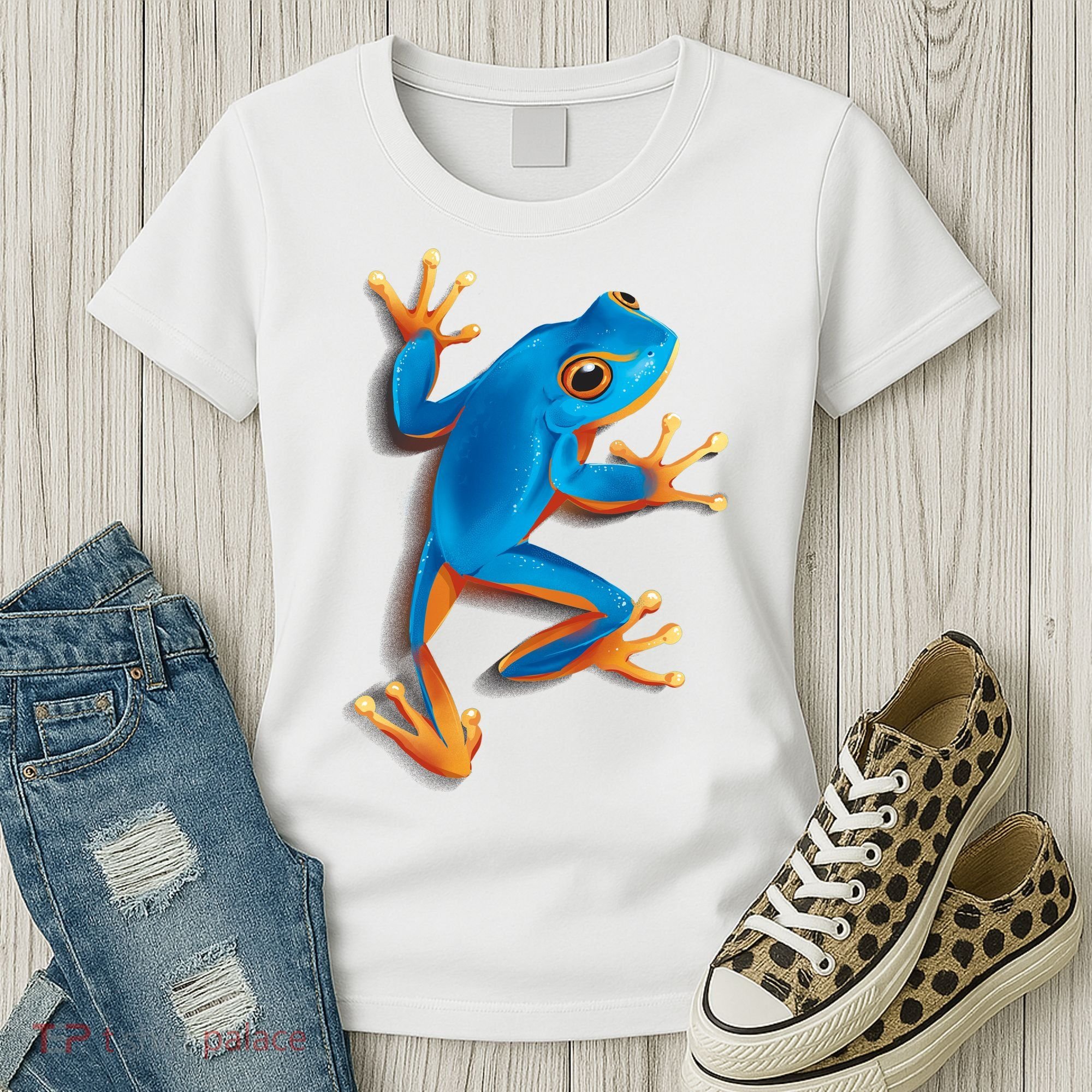 Realistic Blue Tree Frog Women's T-Shirt