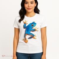 Realistic Blue Tree Frog Women's T-Shirt thumb 4