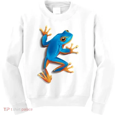 Realistic Blue Tree Frog Kids Sweatshirt
