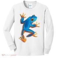 Realistic Blue Tree Frog Kids Long Sleeve Shirt thumb 0