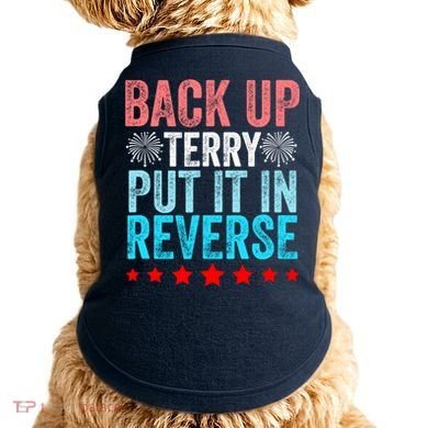 Retro Back Up Terry Put It In Reverse 4th Of July Fireworks Doggie Tank