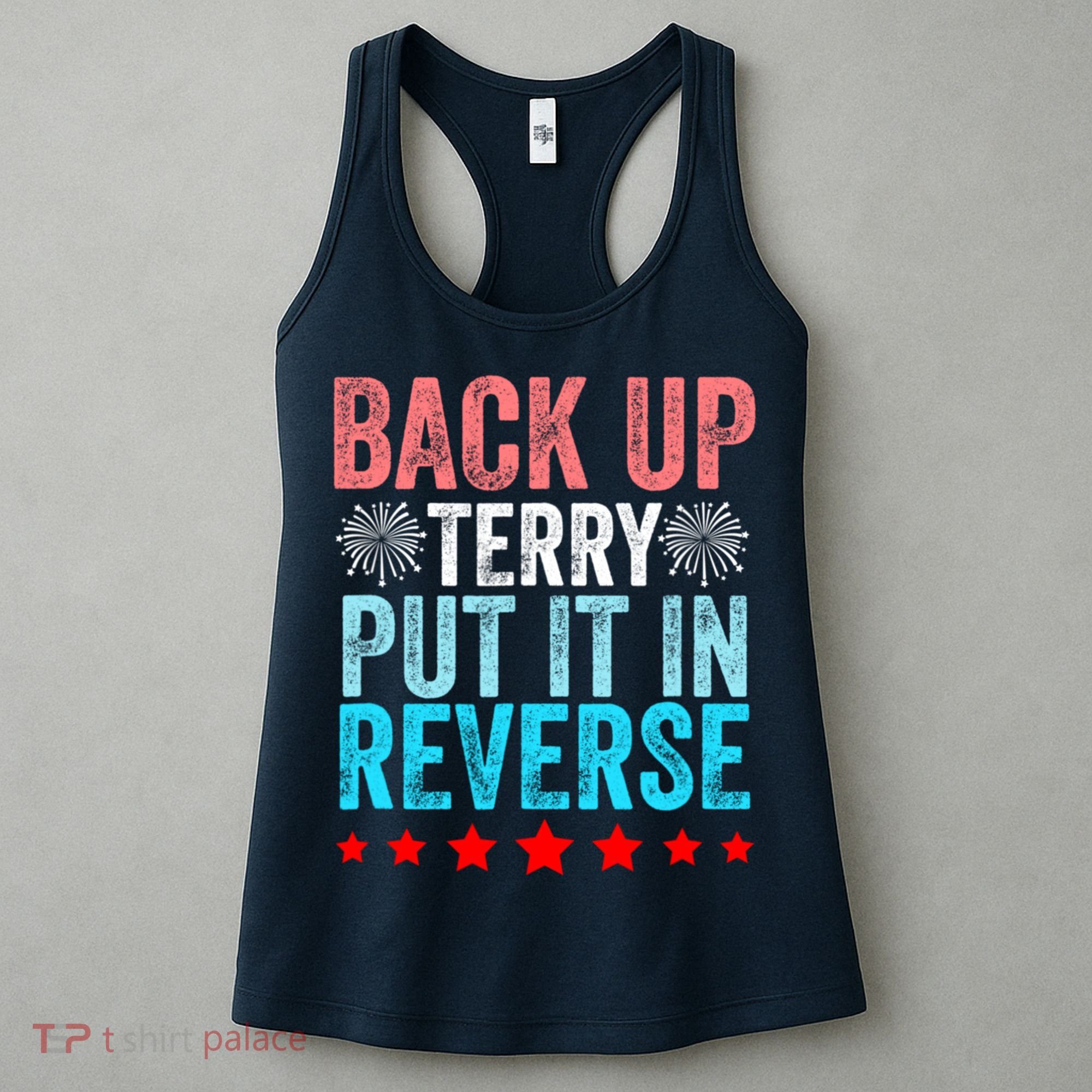 Retro Back Up Terry Put It In Reverse 4th Of July Fireworks Women's Tank Top