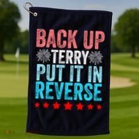 Retro Back Up Terry Put It In Reverse 4th Of July Fireworks Golf Towel thumb 1