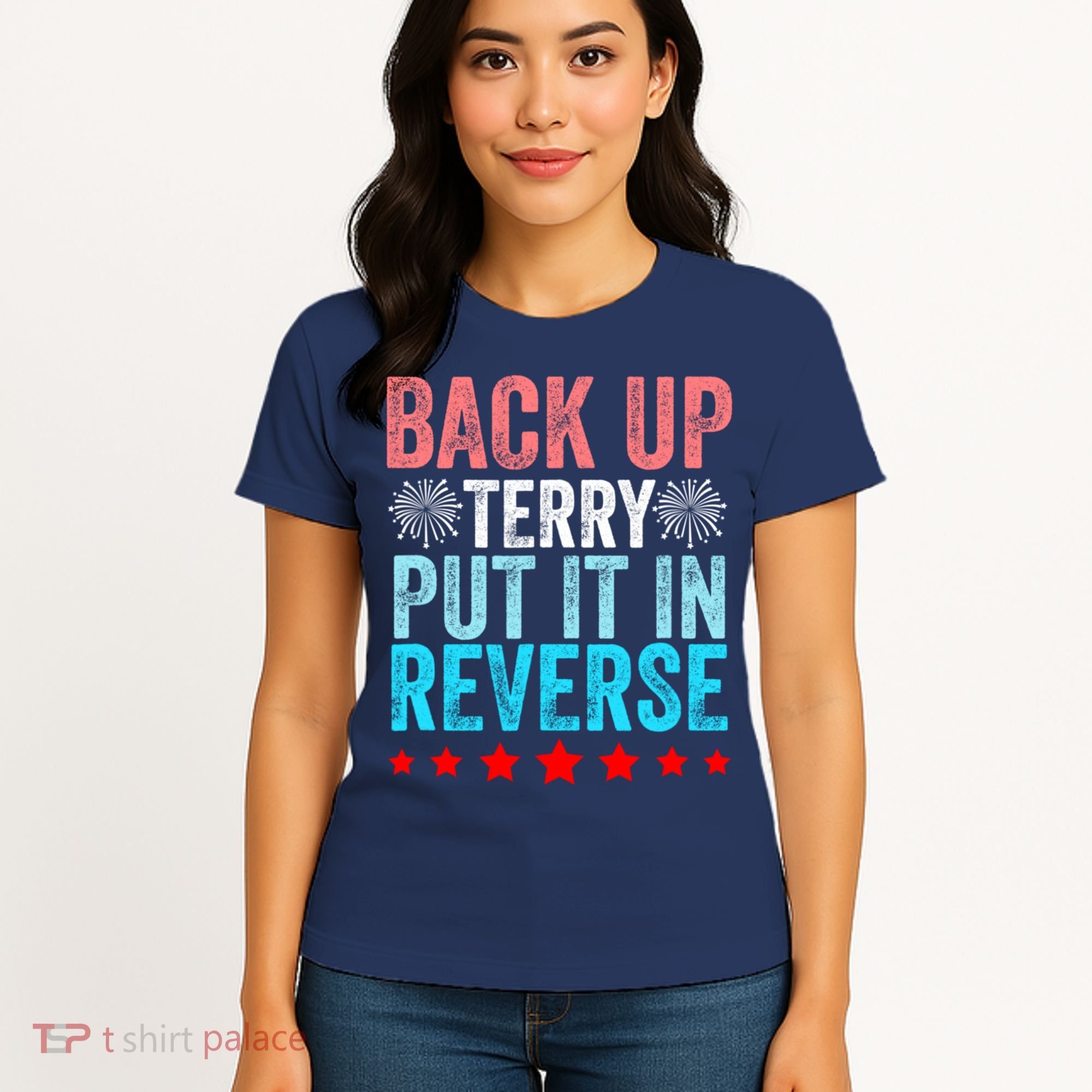 Retro Back Up Terry Put It In Reverse 4th Of July Fireworks Women's T-Shirt