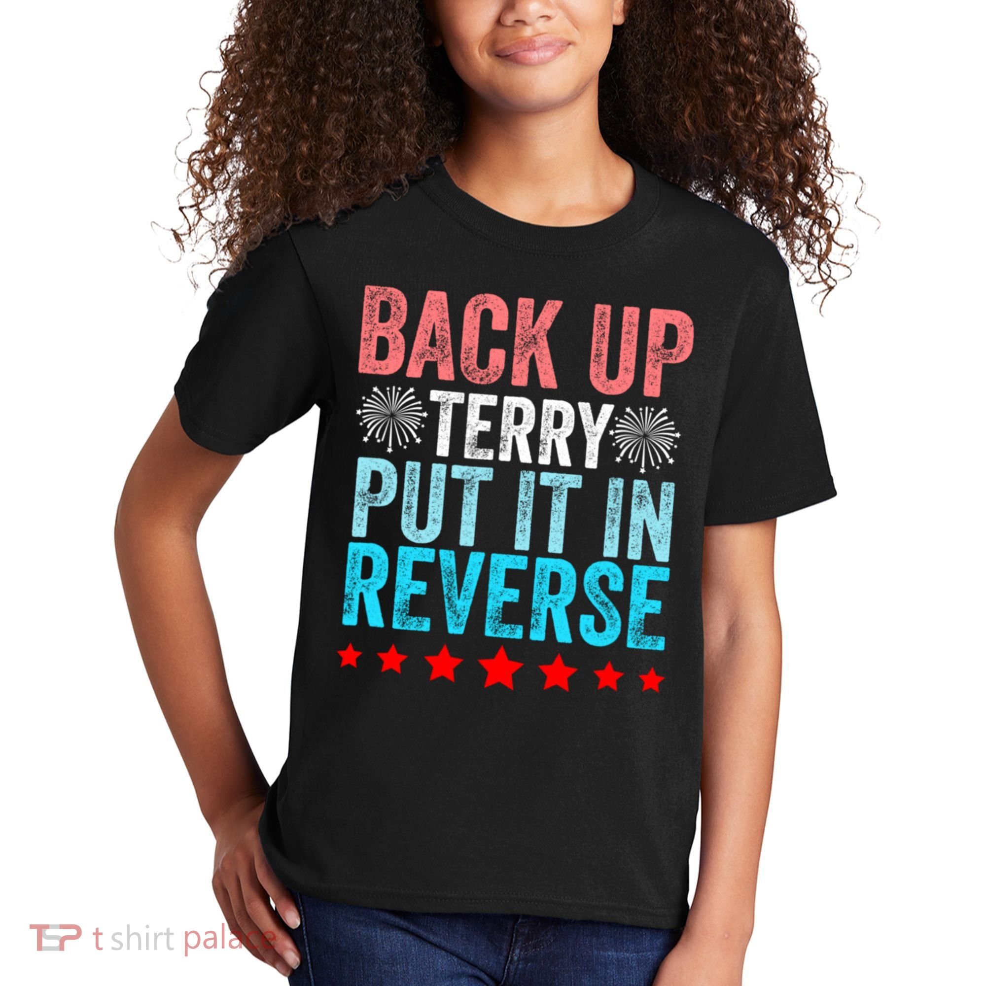 Retro Back Up Terry Put It In Reverse 4th Of July Fireworks Kids T-Shirt