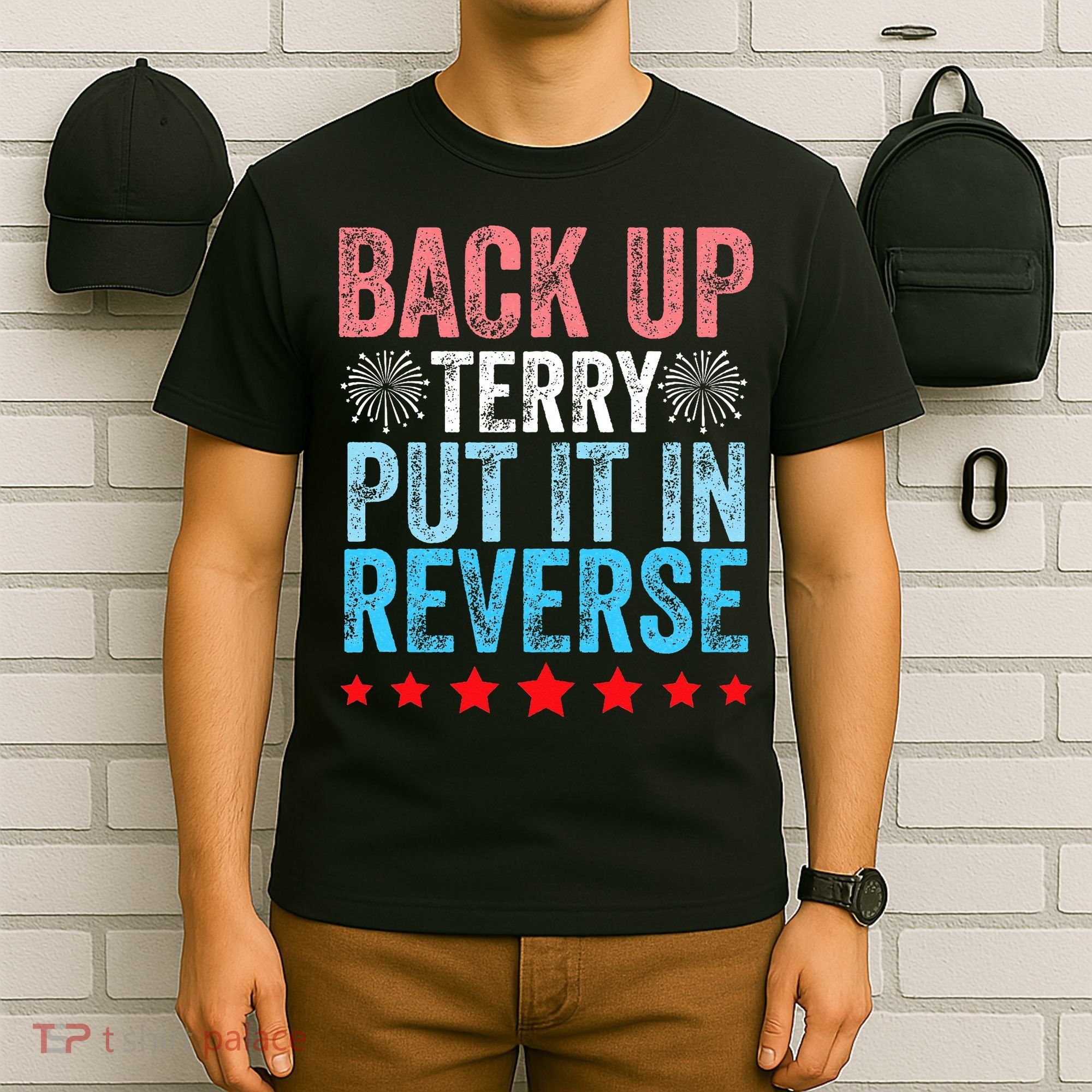 Retro Back Up Terry Back It Up Terry 4th of July Fireworks T-Shirt