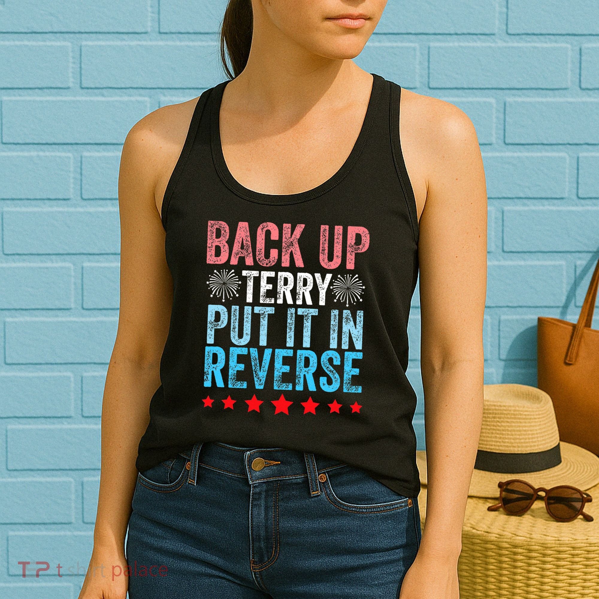 Retro Back Up Terry Back It Up Terry 4th of July Fireworks Women's Tank Top