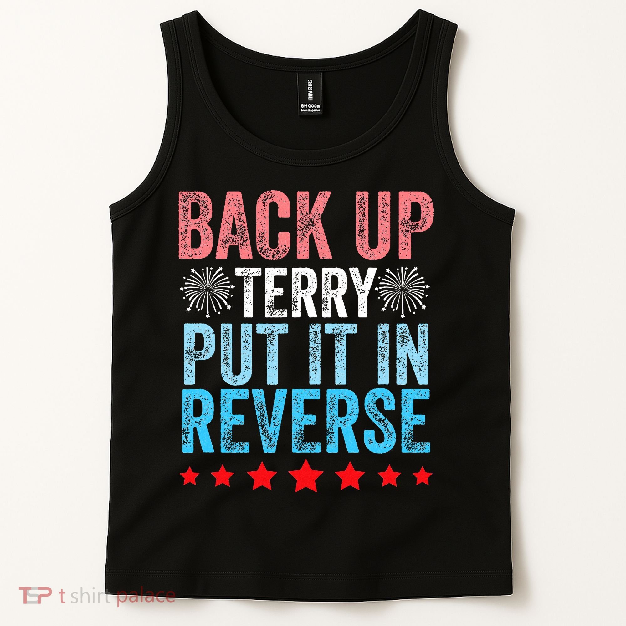 Retro Back Up Terry Back It Up Terry 4th of July Fireworks Tank Top