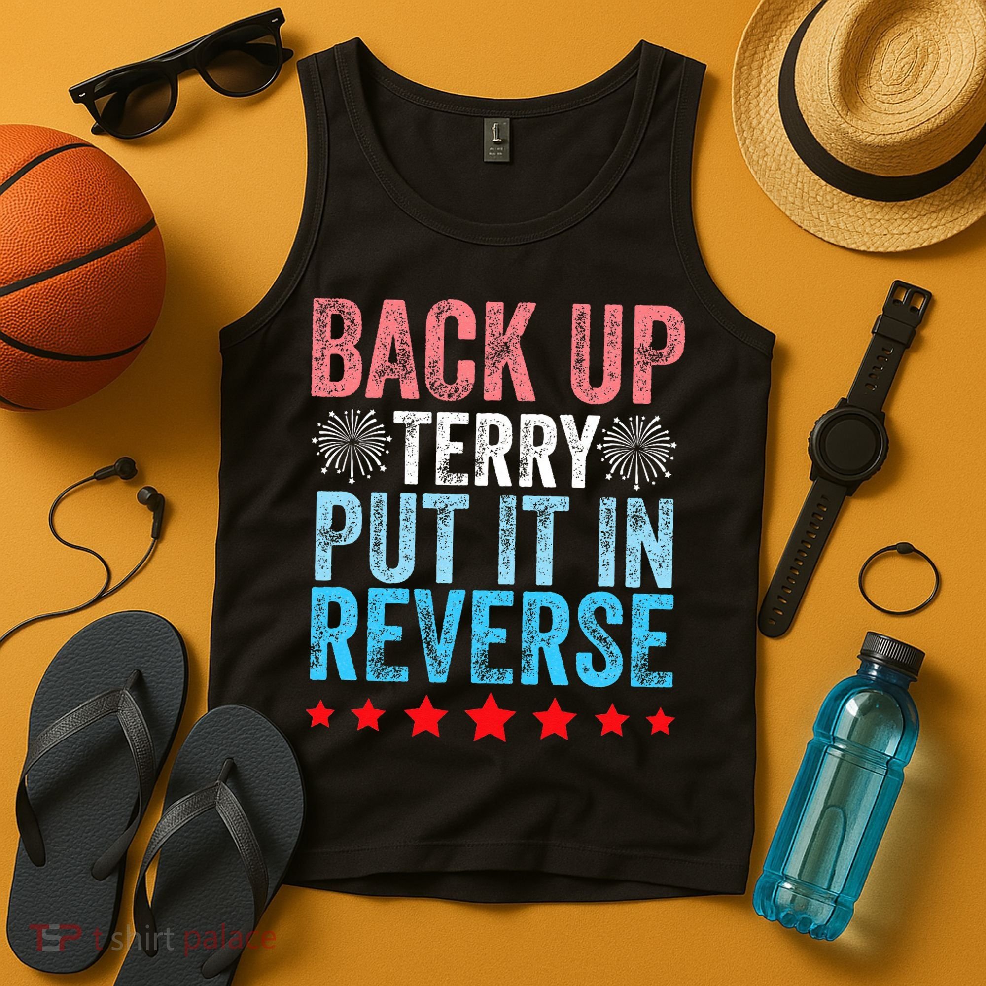 Retro Back Up Terry Back It Up Terry 4th of July Fireworks Tank Top