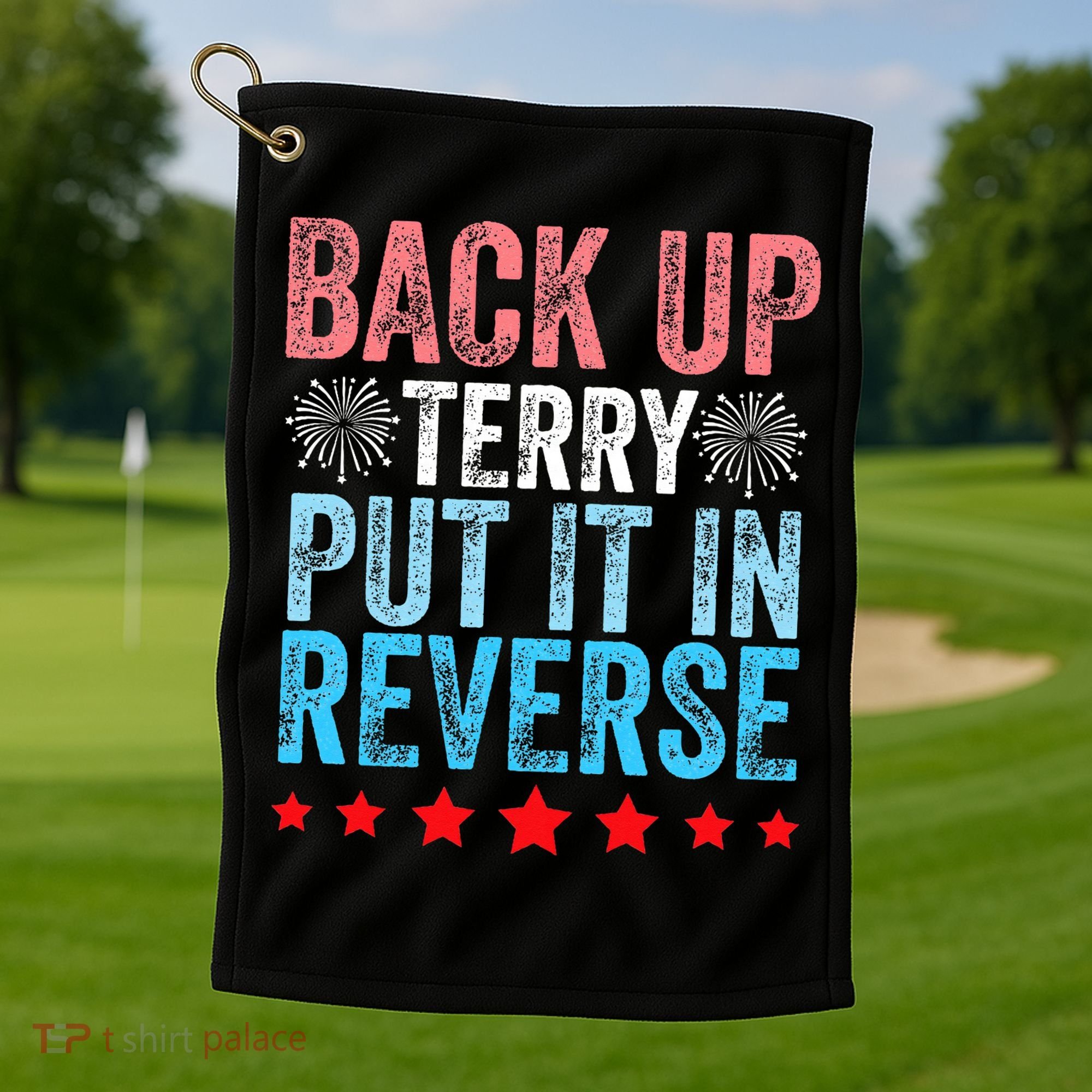 Retro Back Up Terry Back It Up Terry 4th of July Fireworks Golf Towel