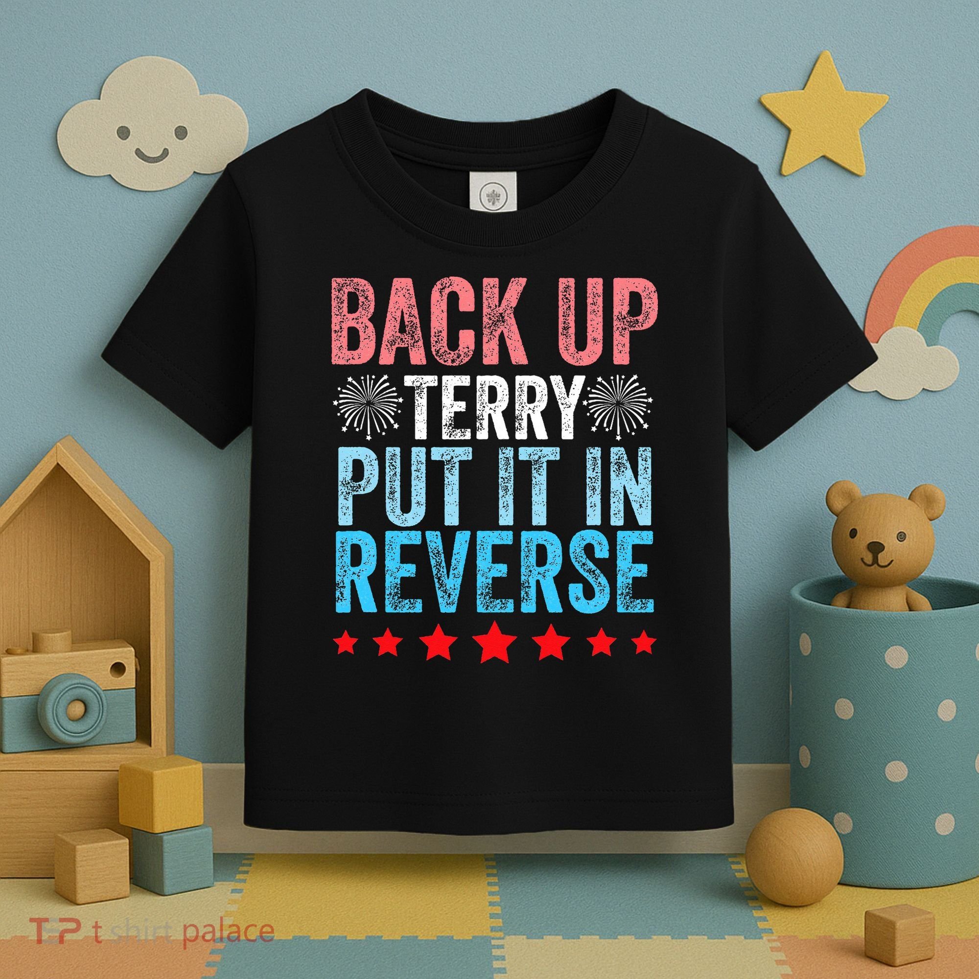 Retro Back Up Terry Back It Up Terry 4th of July Fireworks Toddler T-Shirt
