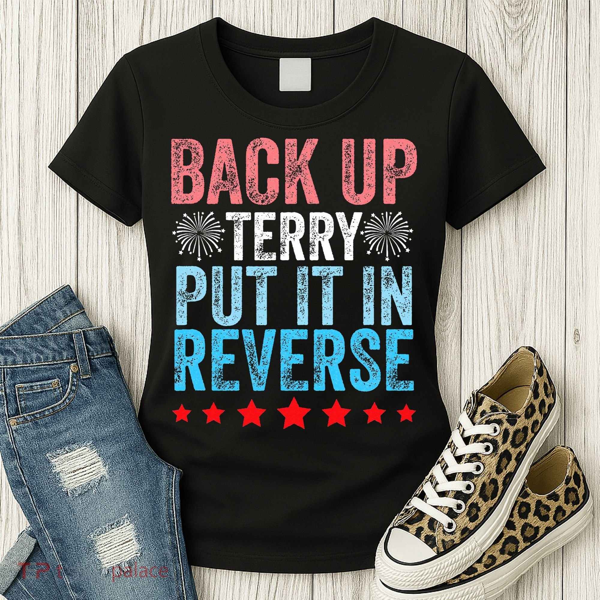 Retro Back Up Terry Back It Up Terry 4th of July Fireworks Women's T-Shirt