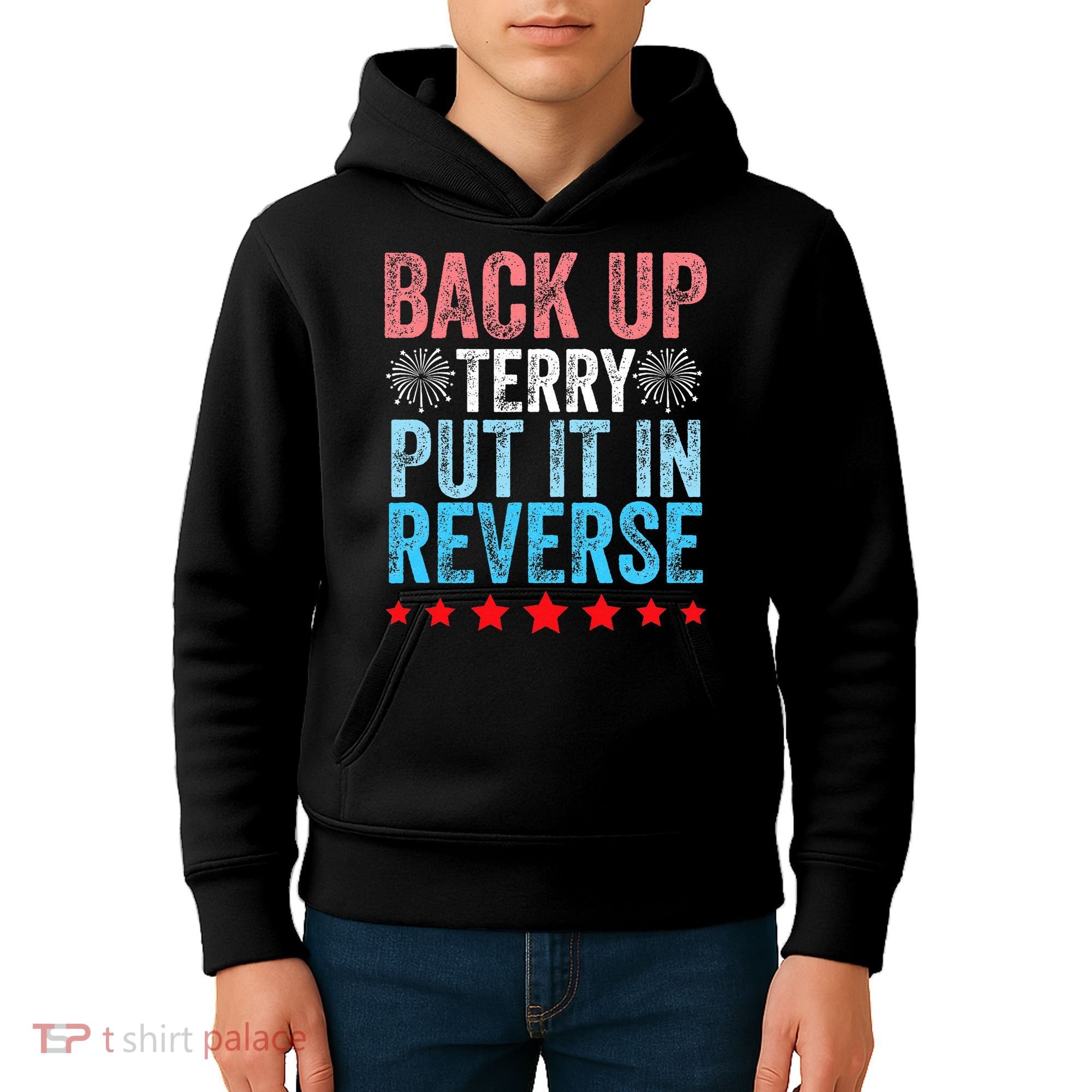 Retro Back Up Terry Back It Up Terry 4th of July Fireworks Kids Hoodie