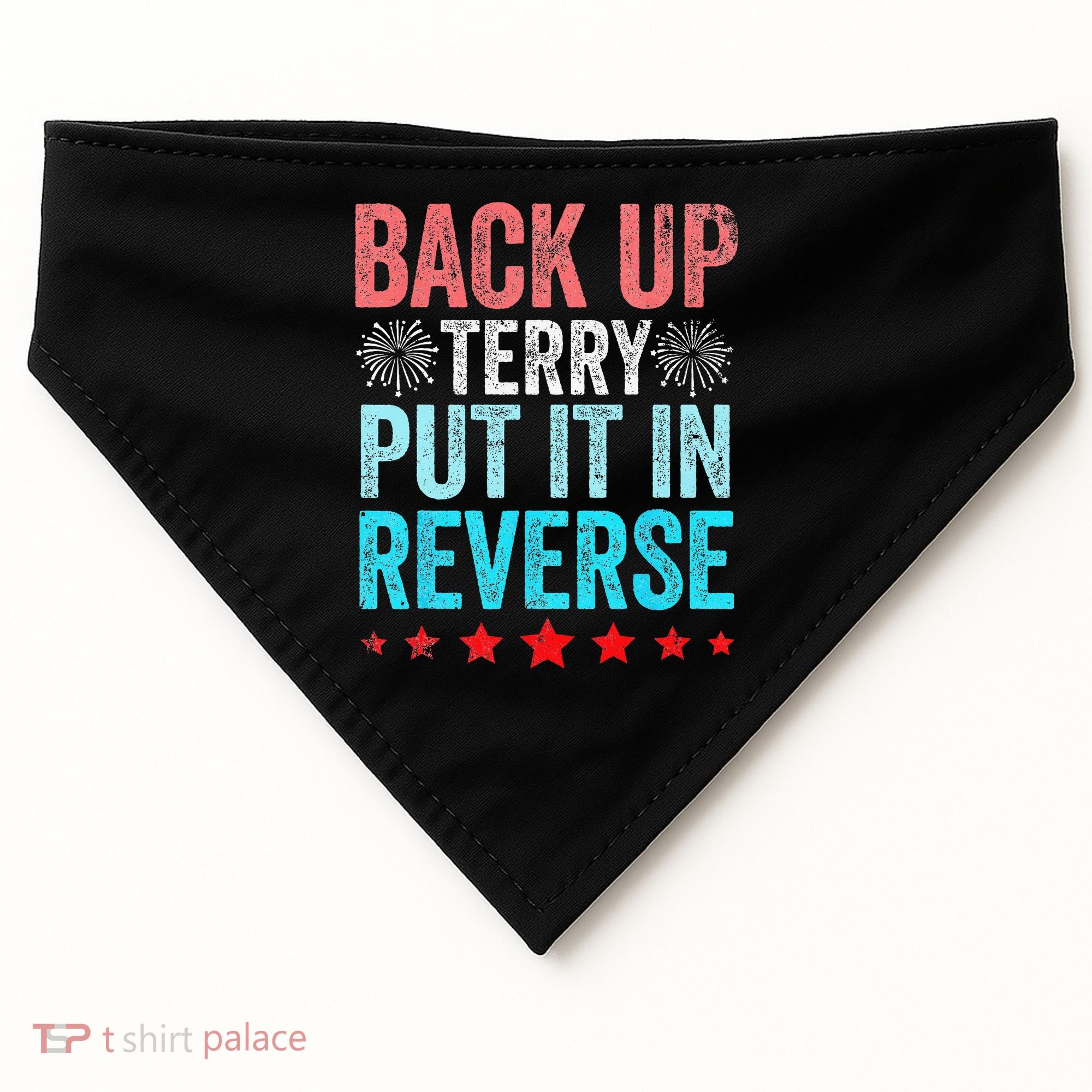 Retro Back Up Terry Put It In Reverse 4th Of July Fireworks USA-Made Doggie Bandana