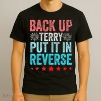 Retro Back Up Terry Put It In Reverse 4th Of July Fireworks T-Shirt thumb 3