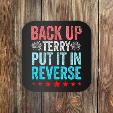 Retro Back Up Terry Put It In Reverse 4th Of July Fireworks Coaster