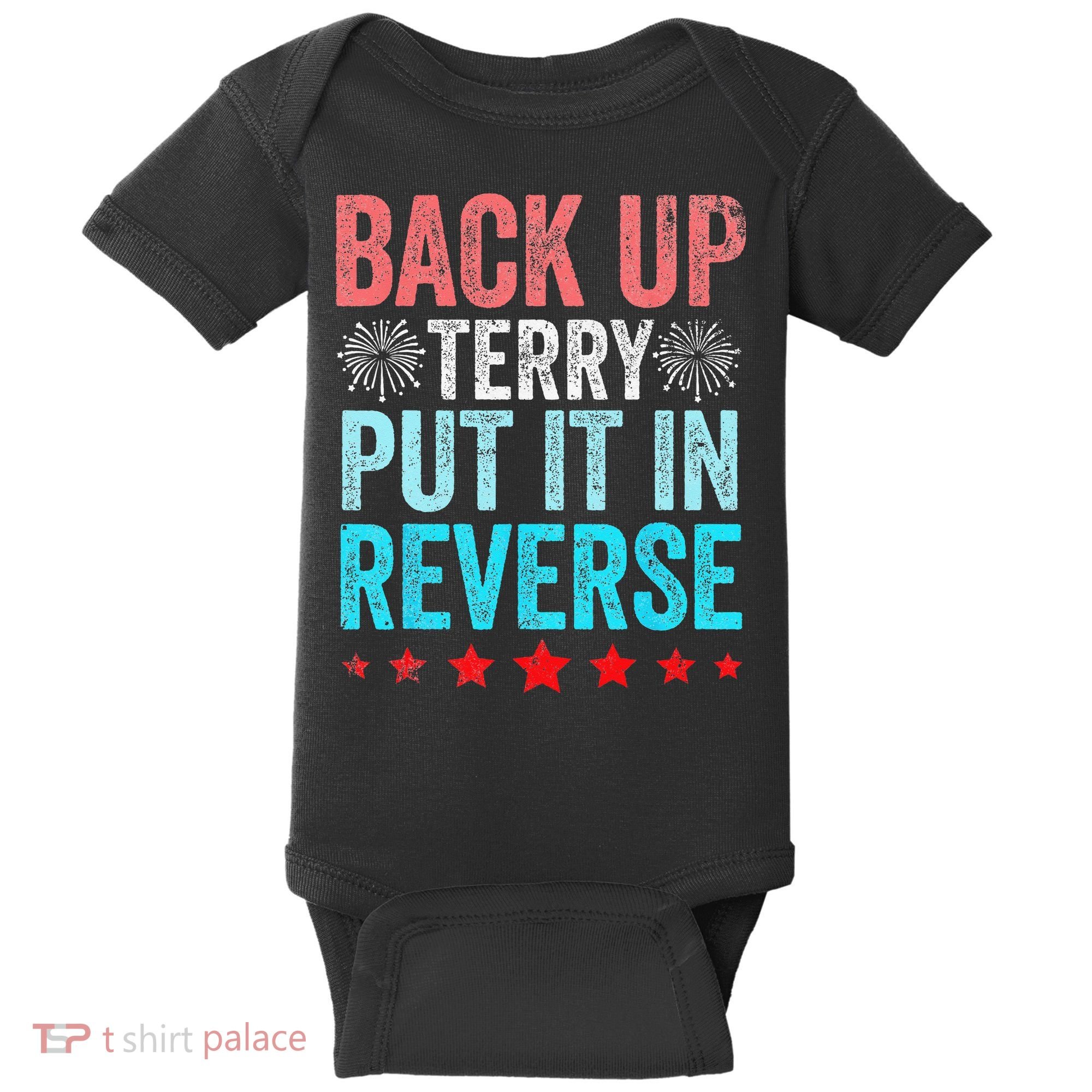 Retro Back Up Terry Put It In Reverse 4th Of July Fireworks Baby Bodysuit