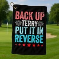 Retro Back Up Terry Put It In Reverse 4th Of July Fireworks Golf Towel thumb 1