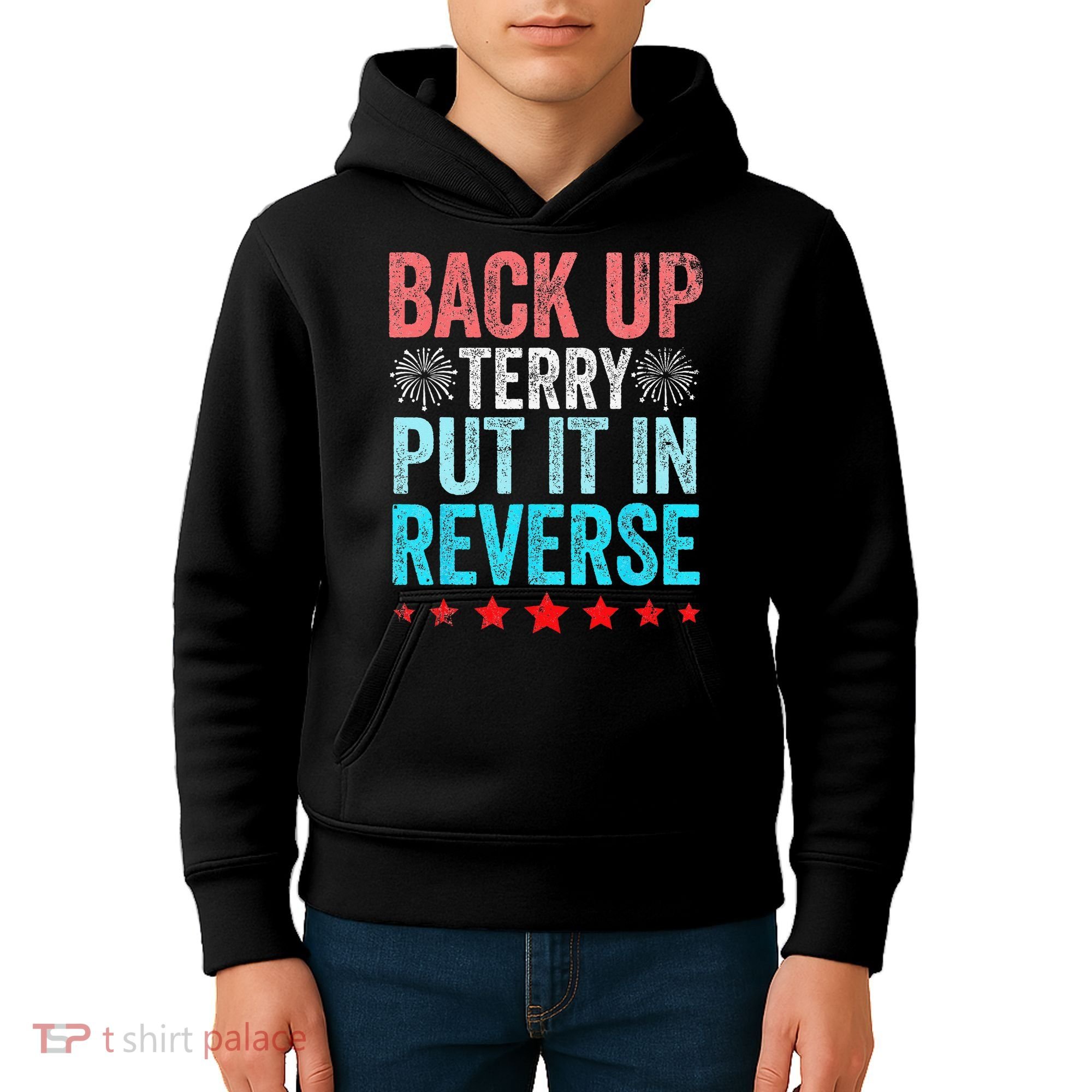 Retro Back Up Terry Put It In Reverse 4th Of July Fireworks Kids Hoodie