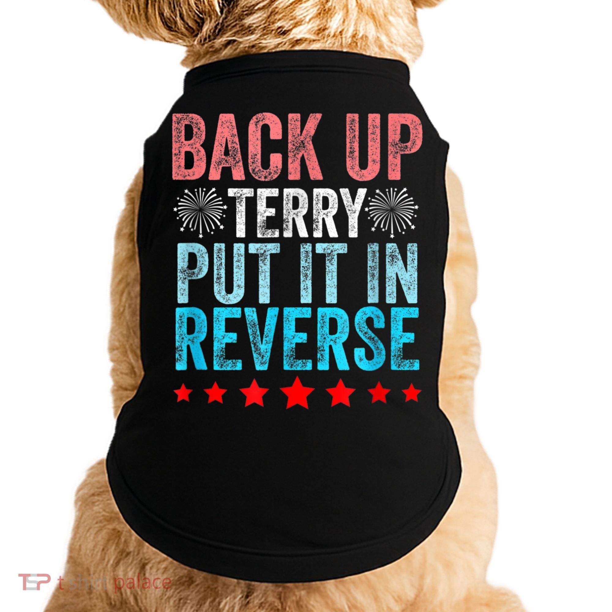 Retro Back Up Terry Put It In Reverse 4th Of July Fireworks Doggie Tank
