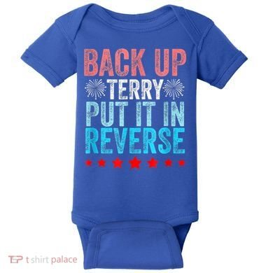 Retro Back Up Terry Put It In Reverse 4th Of July Fireworks Baby Bodysuit