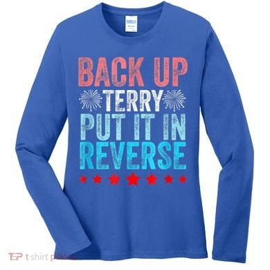 Retro Back Up Terry Put It In Reverse 4th Of July Fireworks Women's Long Sleeve Shirt
