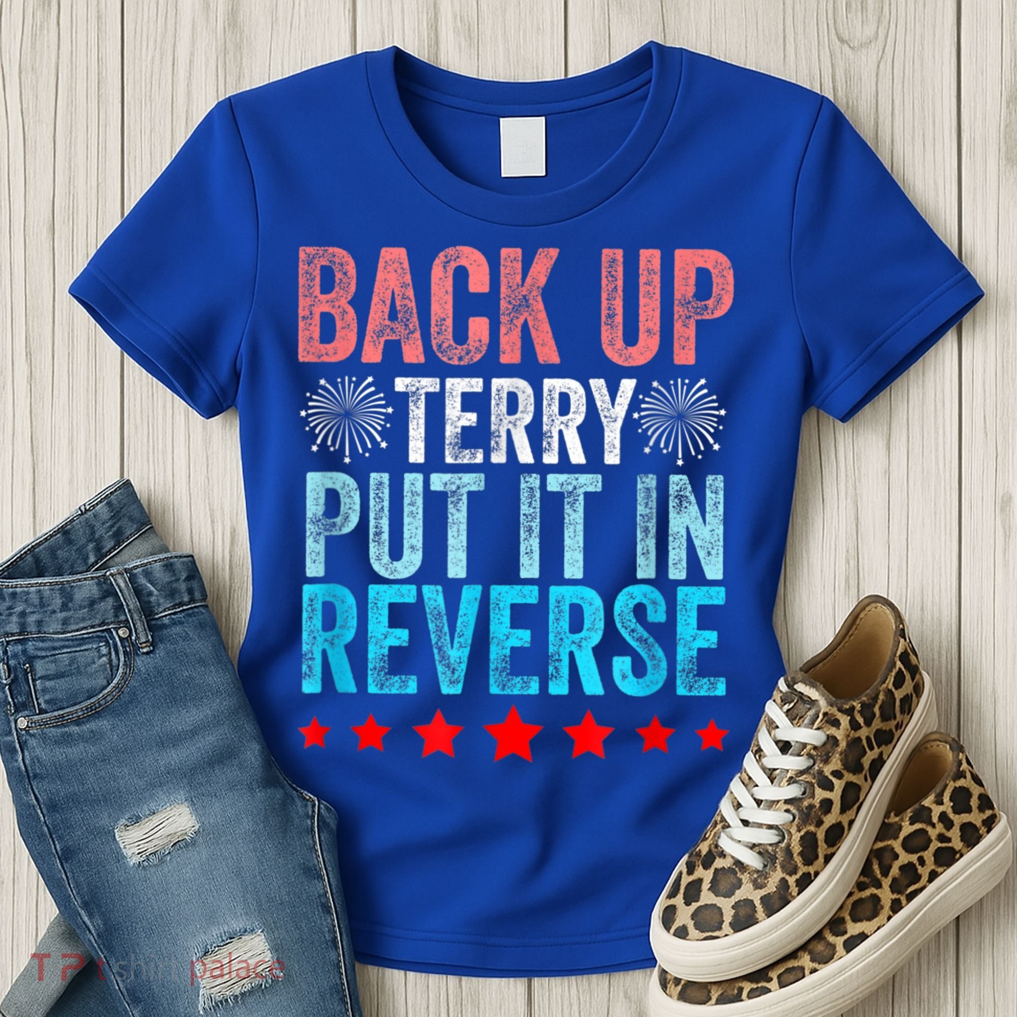 Retro Back Up Terry Put It In Reverse 4th Of July Fireworks Women's T-Shirt