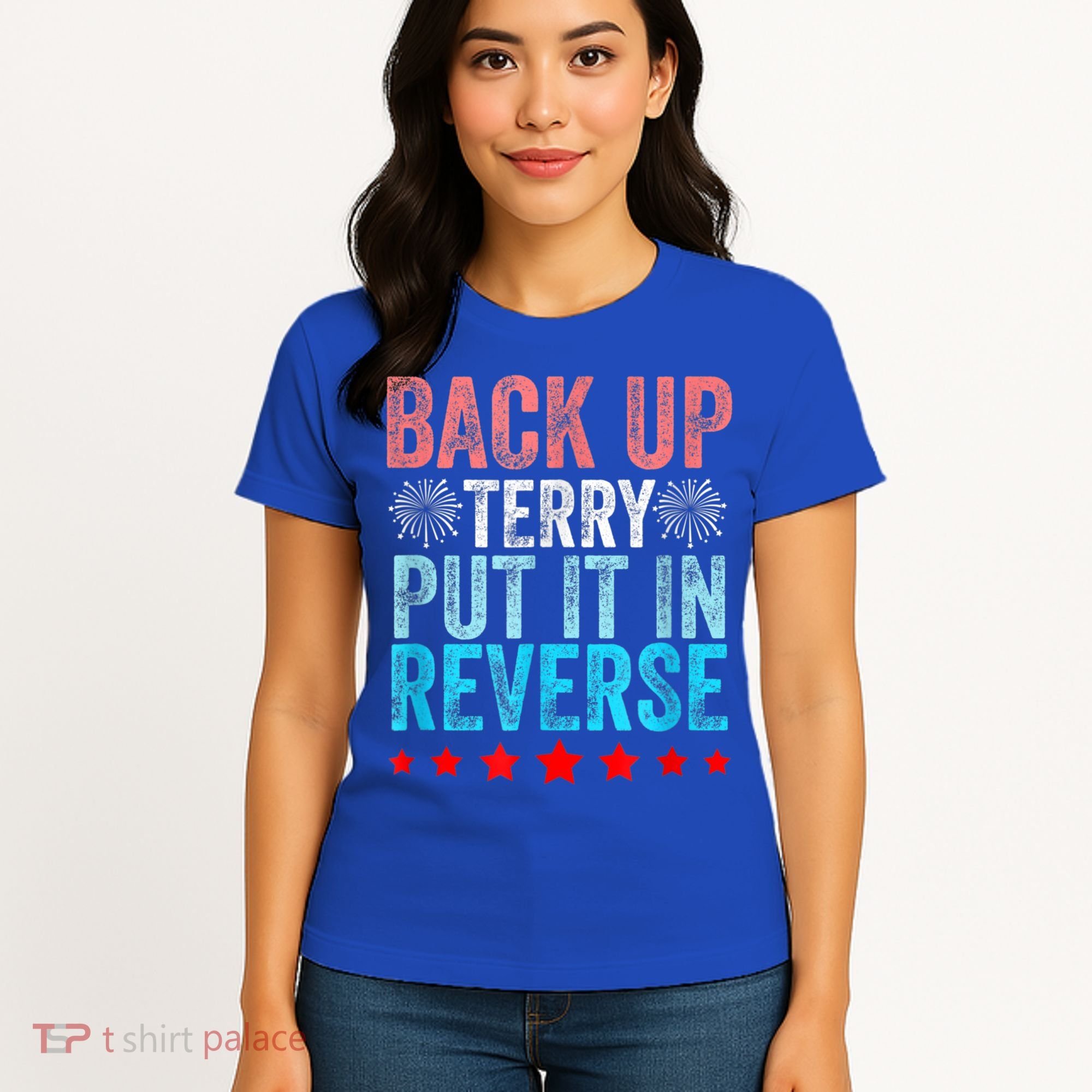 Retro Back Up Terry Put It In Reverse 4th Of July Fireworks Women's T-Shirt