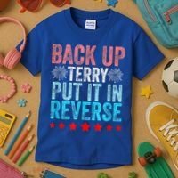 Retro Back Up Terry Put It In Reverse 4th Of July Fireworks Kids T-Shirt thumb 3