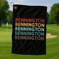 Retro Bennington Vermont Cool Gift Golf Towel thumb 1