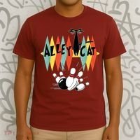 Retro Bowling Vintage Bowler Alley Cat Vintage T-Shirt thumb 3