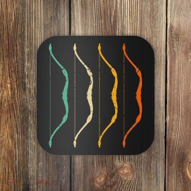 Recurve Bow Vintage Hunting Retro Archery Coaster