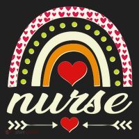 Retro Boho Valentine Day Nurse Heart Rainbow Beanie thumb 2