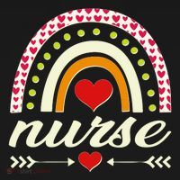 Retro Boho Valentine Day Nurse Heart Rainbow Women's Hoodie thumb 2