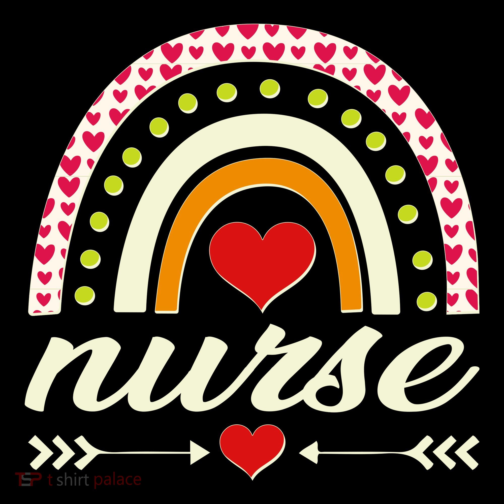 Retro Boho Valentine Day Nurse Heart Rainbow Women's Hoodie