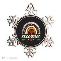 Retro Boho Valentine Day Nurse Heart Rainbow Ornament thumb 0