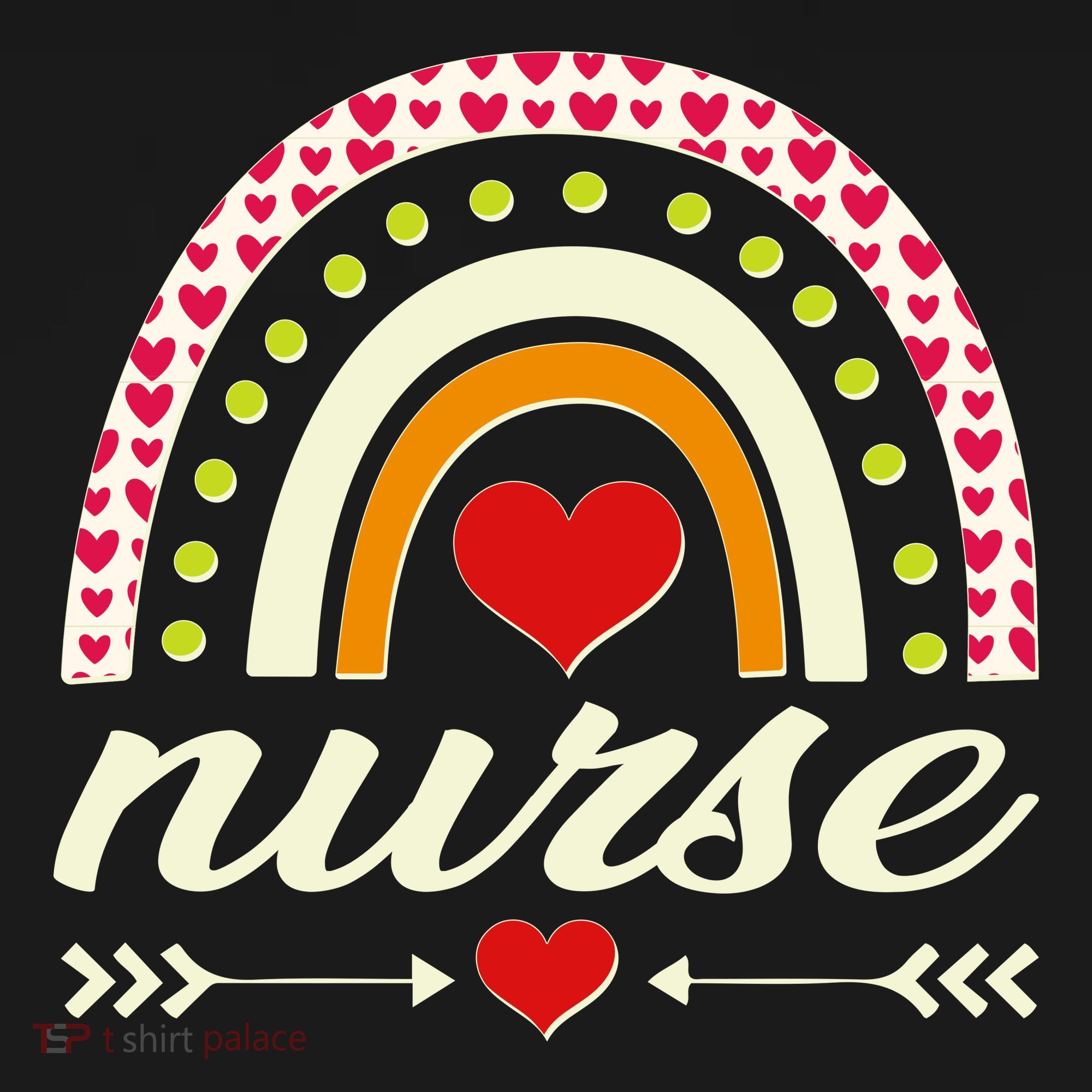 Retro Boho Valentine Day Nurse Heart Rainbow Ornament