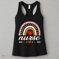 Retro Boho Valentine Day Nurse Heart Rainbow Women's Tank Top thumb 3