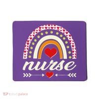 Retro Boho Valentine Day Nurse Heart Rainbow Mousepad thumb 0