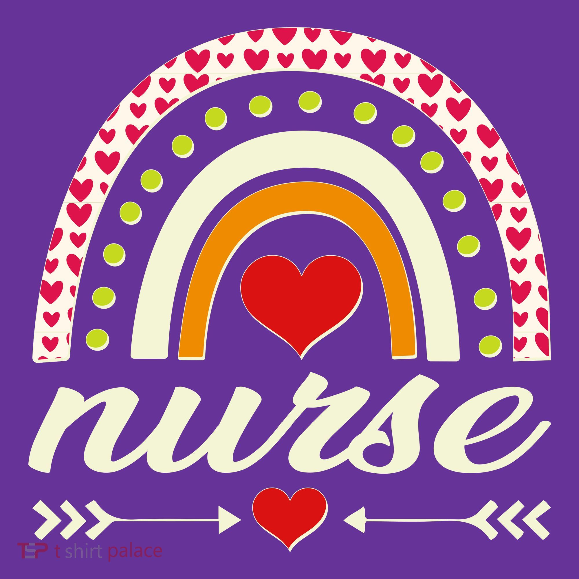 Retro Boho Valentine Day Nurse Heart Rainbow Mousepad